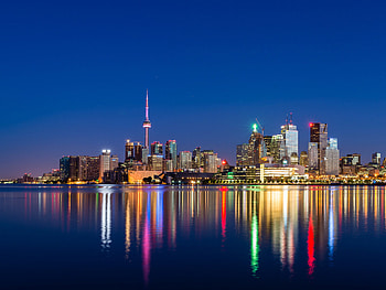 Toronto Skyline at Night, Nighttime beauty, Urban lights, Cityscape HD wallpaper