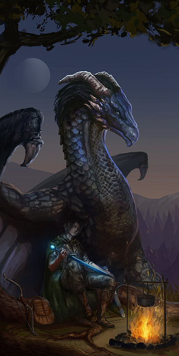 Artistic creation, Eragon and Saphira, Imaginative artwork, Mythical bond HD phone wallpaper