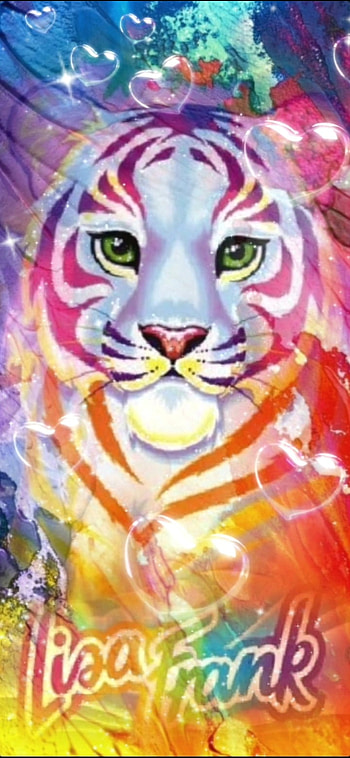 Lisa Frank Tiger, rainbow, LisaFrank, bubbles HD phone wallpaper
