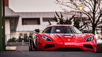 red koenigsegg agerar, street, low, car, red HD wallpaper