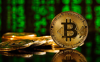 Cryptocurrency, Bitcoin gold coin, Finance background, Electronic money HD wallpaper
