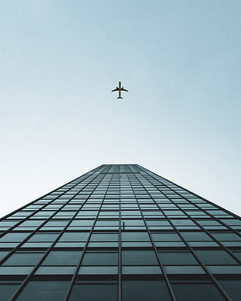 Sky, Building, Minimalism, Airplane, Plane HD phone wallpaper