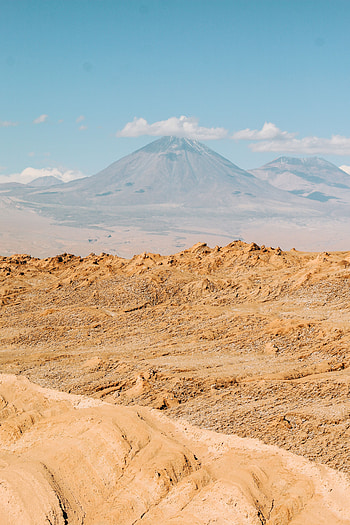 Landscape, Nature, Mountains, Clouds, Desert, Volcano HD phone wallpaper