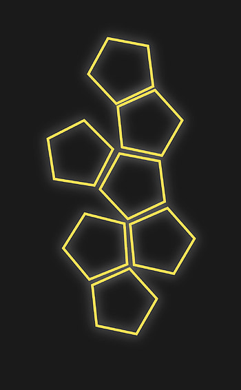 honeycomb, symbol, neon, symmetry, pattern, yellow HD phone wallpaper