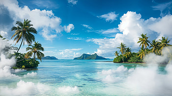 Tropical Serenity: A Stunning Ultra, tropics, beach, ocean, tropical, cloud HD wallpaper
