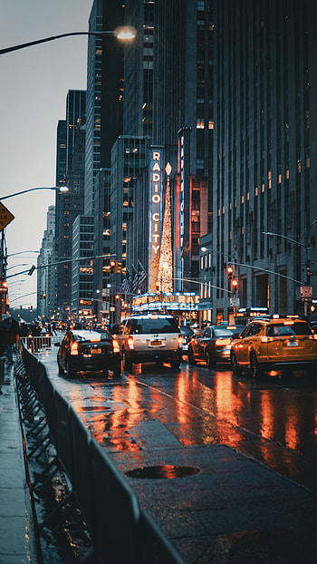 Rainy City, vehicles HD phone wallpaper