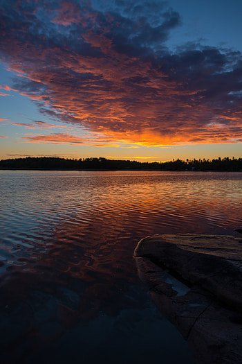 Nature, Sunset, Sky, Clouds, Lake, Archipelago HD phone wallpaper