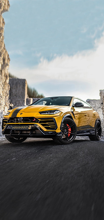 Lamborghini Manhart, cloud, sky, car, yellow, sports car HD phone wallpaper