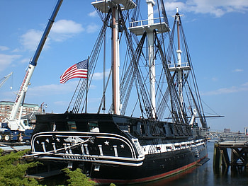 THE USS CONSTITUTION-(OLD IRONSIDE), sea, boat, navy, uss constitution, water, old ironside HD wallpaper