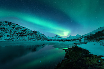 Northern lights, Mountains, Night, Norway, Sky HD wallpaper