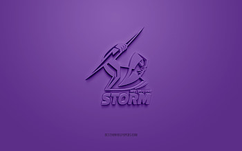 Melbourne Storm, creative 3D logo, purple background, National Rugby League, 3d emblem, NRL, Australian rugby league, Melbourne, Australia, 3d art, rugby, Melbourne Storm 3d logo HD wallpaper