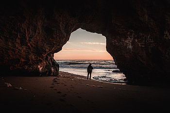 Person Cave Standing , cave, alone, graphy HD wallpaper
