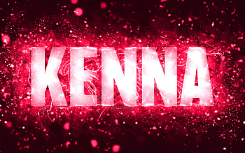 Happy Birtay Kenna, , pink neon lights, Kenna name, creative, Kenna Happy Birtay, Kenna Birtay, popular american female names, with Kenna name, Kenna HD wallpaper