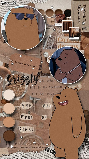 Aesthetic, beige, bears, brown HD phone wallpaper