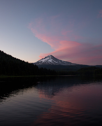 Snow peak, mountain, clam sunset HD phone wallpaper