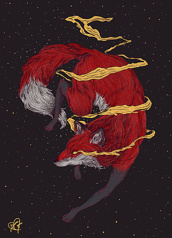 Art, Universe, Smoke, Stars, Fox HD phone wallpaper