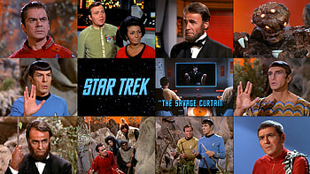 The Savage Curtain, Colonel Green, Lincoln, Kahless, Surak, Scotty, Yarnek HD wallpaper