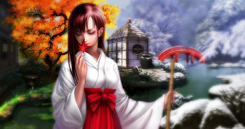 Shrine Maiden, rei hino, kimono, yukata, sailormoon, long hair, beauty, shrine, nice, scenery, female, sweet, hino rei, white, scene, house, sailor mars, girl, beautiful, black hair, anime girl, rei, anime, pretty, sailor moon, red, building, lovely, home HD wallpaper