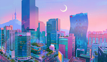 K-Pop Demon Hunters: Seoul Skyscraper Quad, movie, KPop Demon Hunters, South Korea, skyscraper HD wallpaper