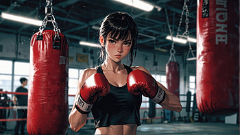 Boxing Anime Girl, anime-girl, anime, boxing, artist, artwork, digital-art, deviantart HD wallpaper