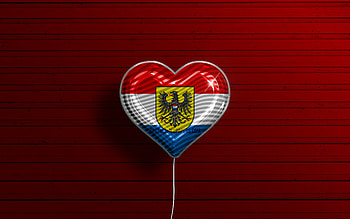 I Love Heilbronn, , german cities, realistic balloons, red wooden background, flag of Heilbronn, Germany, balloon with flag, Heilbronn flag, Heilbronn, Day of Heilbronn HD wallpaper