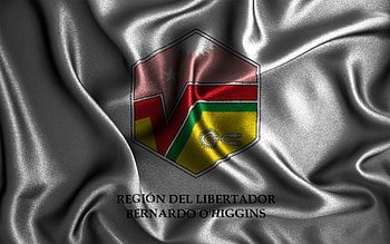 O Higgins flag, , silk wavy flags, Chilean regions, Flag of O Higgins, fabric flags, 3D art, O Higgins, Regions of Chile, O Higgins 3D flag, Chile HD wallpaper