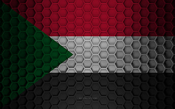 Sudan flag, 3d hexagons texture, Sudan, 3d texture, Sudan 3d flag, metal texture, flag of Sudan HD wallpaper