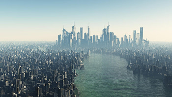 Futuristic City Skyline, Travels, Urban architecture, Skyline view HD wallpaper