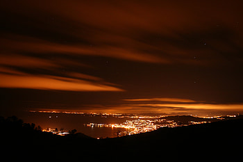 View From Above, Dark, Night City, City Lights, Spain HD wallpaper