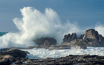 Sea Wave, sea, rocks, splash, wave HD wallpaper