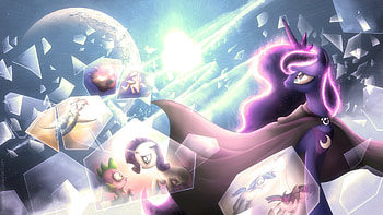 Dreamwalker Luna, My Little Pony, Princess Luna, Spike, Applejack, Rarity, Friendship is Magic HD wallpaper