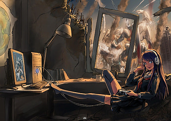 Anime gamer , Top backgrounds, Gaming theme HD wallpaper