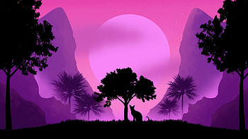 Cat Watching Moon Synthwave, cat, synthwave, artist, artwork, digital-art, deviantart HD wallpaper