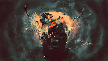 Abstract, Background, Dark, Paint, Head HD wallpaper