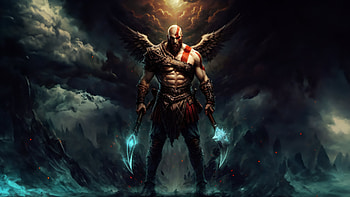 Kratos Weapon X Unleashed, kratos, god-of-war, artwork, ai, digital-art, games, video-games HD wallpaper