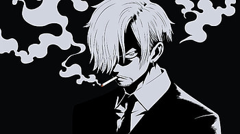 Vinsmoke Sanji Black and White, Sanji (One Piece), manga, Anime, One Piece, dark anime HD wallpaper