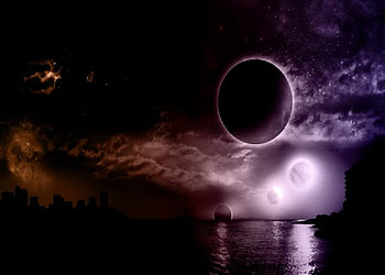TWILIGHT, planets, moon, other, nature HD wallpaper