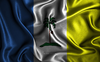 Penang flag, , silk wavy flags, brazilian states, Day of Penang, fabric flags, Flag of Penang, 3D art, Penang, Asia, States of Malaysia, Penang 3D flag, Malaysia HD wallpaper