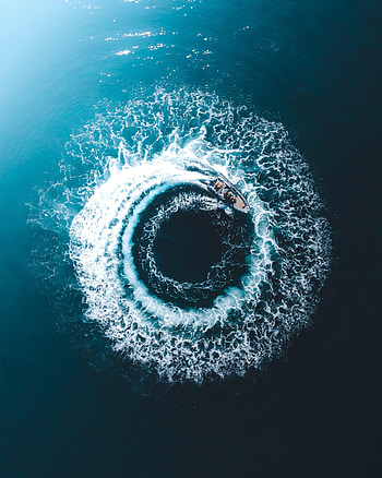 View From Above, Miscellanea, Miscellaneous, Boat, Circle, Track, Trace HD phone wallpaper