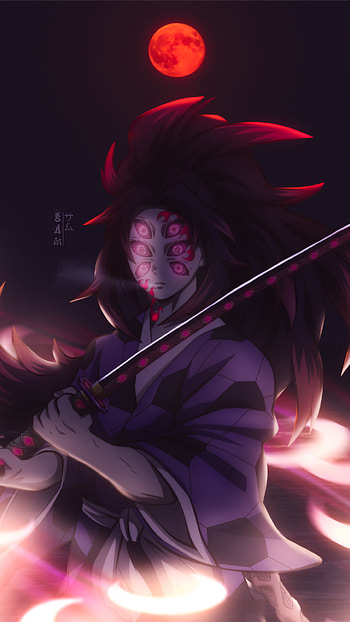 Kokushibou, red, 23Sam23, animeedit, Anime, Animeart, demonslayr, anime HD phone wallpaper