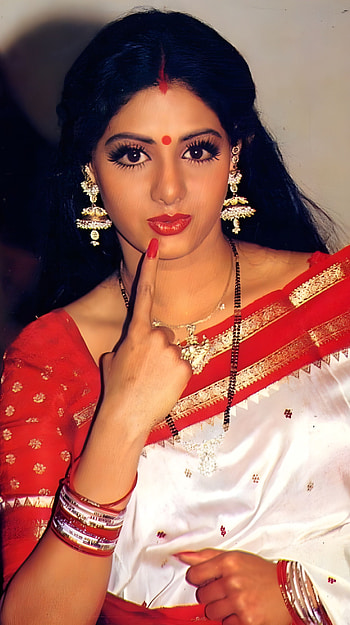 Sreedevi, bollywood actress, saree beauty HD phone wallpaper