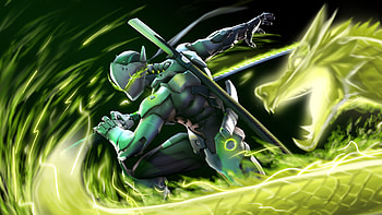 Genji, Overwatch , Blade of the dragon, Futuristic vibes HD wallpaper