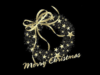 Golden wreath, holiday, black, christmas, wreath HD wallpaper