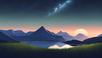 Purple Mountains at Sunrise, sunrise, lake, mountain, nature, landscape HD wallpaper
