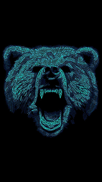 Angry bear art, Fierce wildlife, Intricate details, Artistic representation HD phone wallpaper