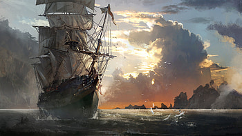 Vintage Ship Wide As HD wallpaper