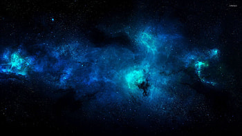 Blue nebula illuminating the darkness of the space jpg HD wallpaper