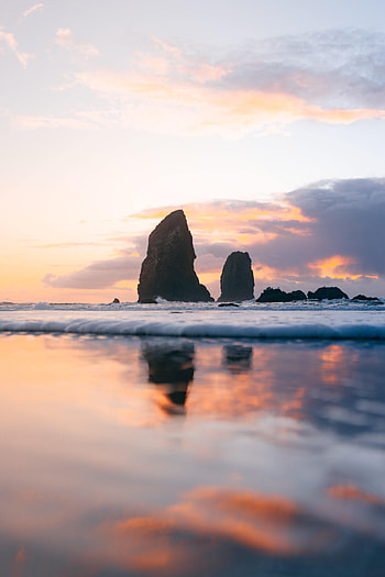 Nature, Water, Sunset, Sea, Rocks, Wave HD phone wallpaper