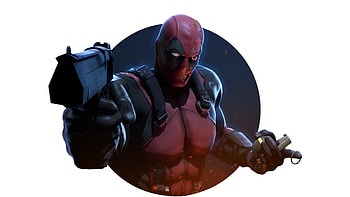 Deadpool with gun, zombie, art HD wallpaper