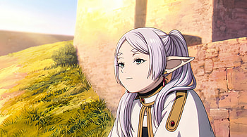 Frieren 2nd Season - Frieren Relaxing at Sunset, Frieren: Beyond Journey's End, Anime Girl, Elf, Fantasy, Magic HD wallpaper